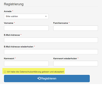 Registrierung